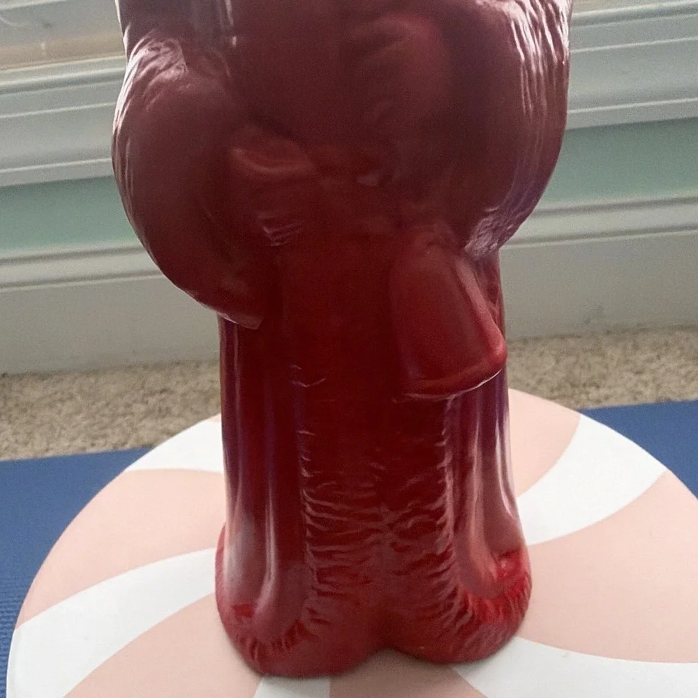 Vintage Mid-Century 1950/1960s African American Santa Blow Mold Figure Signed MD